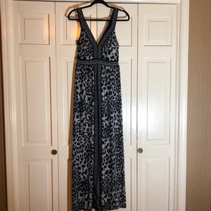Chelsea & Theodore Cheetah Print Maxie Dress Cross Back Straps Padded Bra SZ L